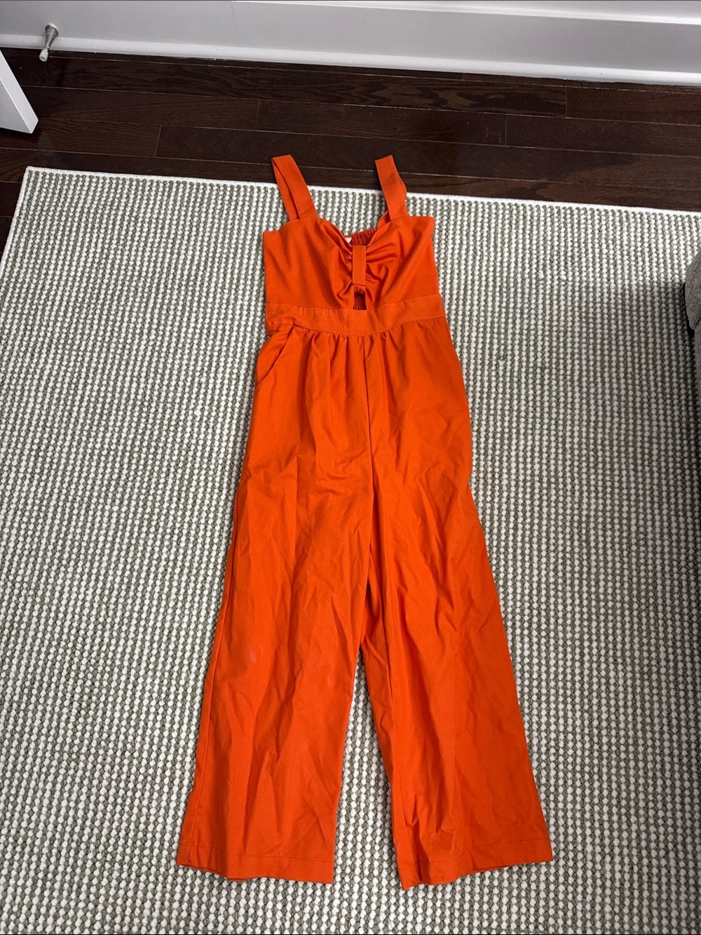 Monteau Vibrant Orange Wide-Leg Sleeveless Jumpsuit